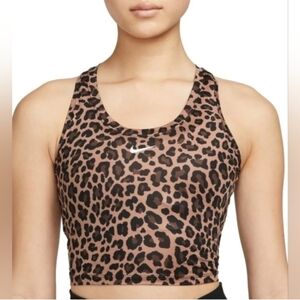 Nike Leopard Print Crop Top Sz Med